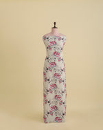 Cotton Linen Floral Printed Fabric – Cream