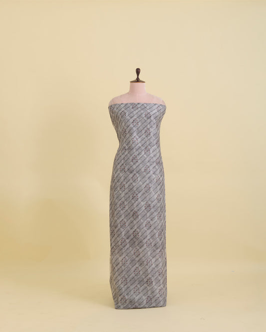 Grey Chanderi Printed Buti