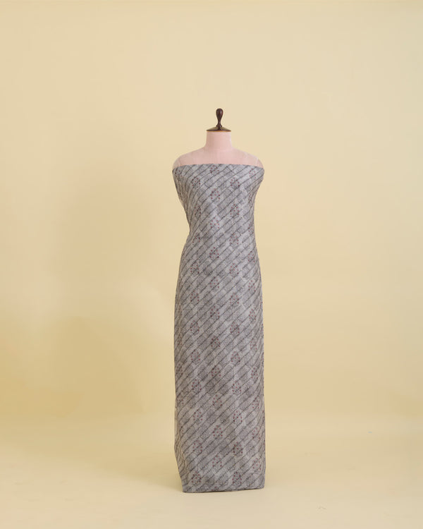 Grey Chanderi Printed Buti