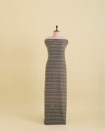 Black White Chanderi Tissue Black Gold Stripes