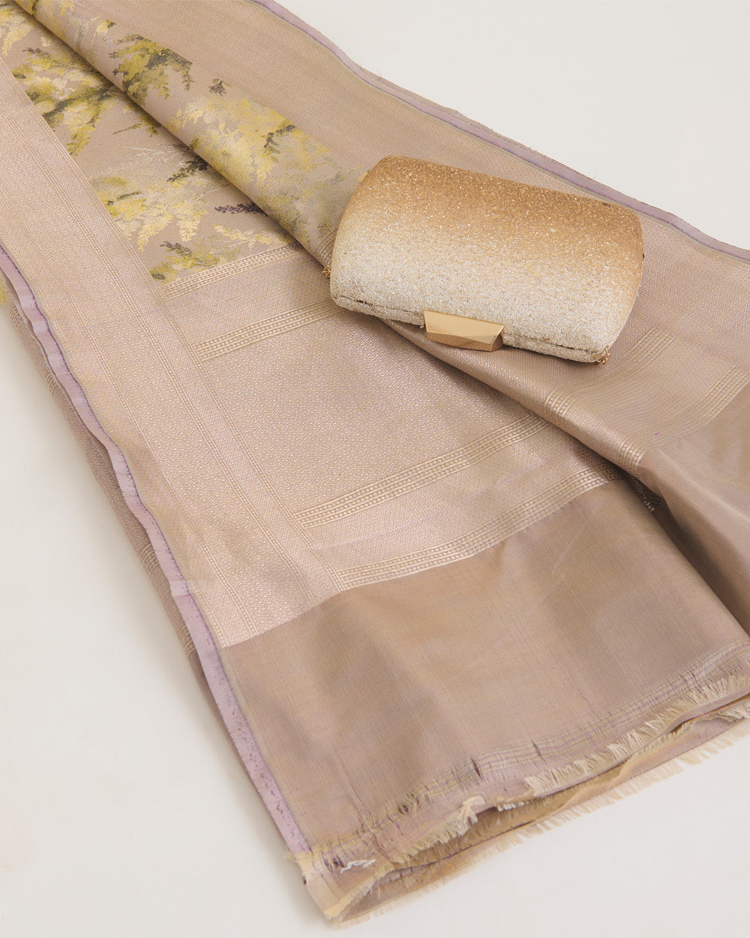 Beige Chanderi Shimmer Tanchoi Dupatta
