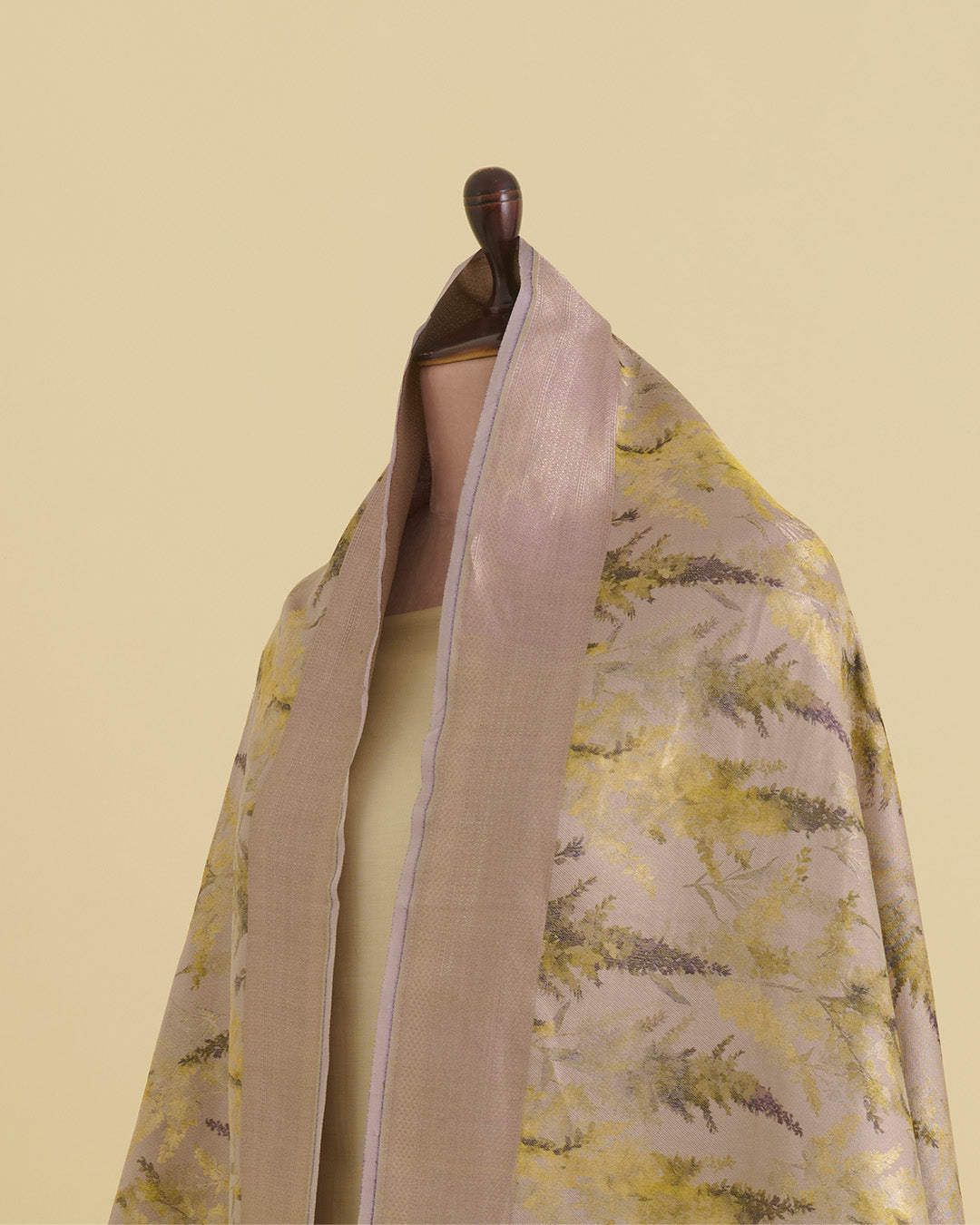 Beige Chanderi Shimmer Tanchoi Dupatta