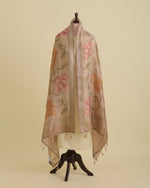 Beige Chanderi Tissue Kalamkari Digital Printed Dupatta