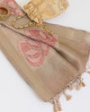 Beige Chanderi Tissue Kalamkari Digital Printed Dupatta