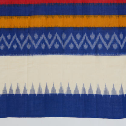 Blue Cotton Silk Ikat Patola Dupatta