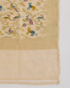 Beige Gold Chanderi Tissue Handwoven Gold Hand Printed Dupatta