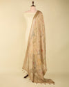 Beige Cotton Silk Ikat Handloom Woven Fabric - Ikat Handloom