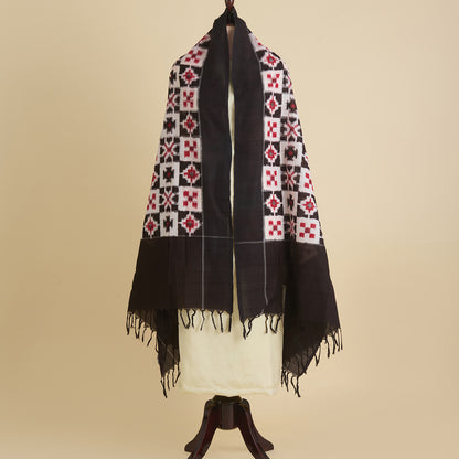 Charcoal Cotton Silk Ikat Patola Dupatta