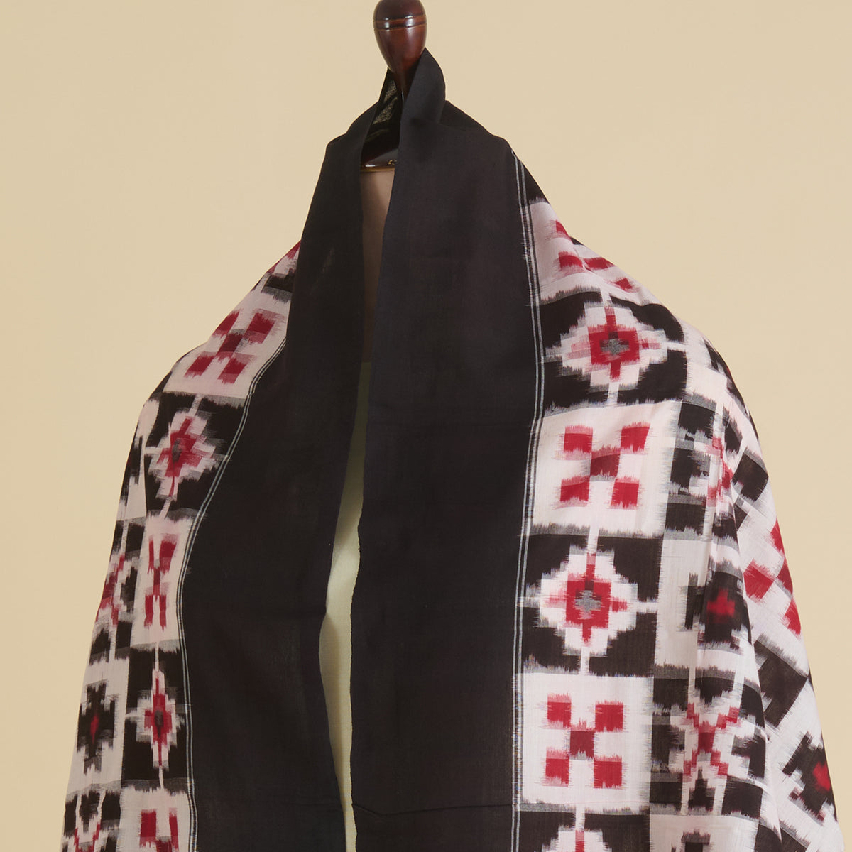 Charcoal Cotton Silk Ikat Patola Dupatta