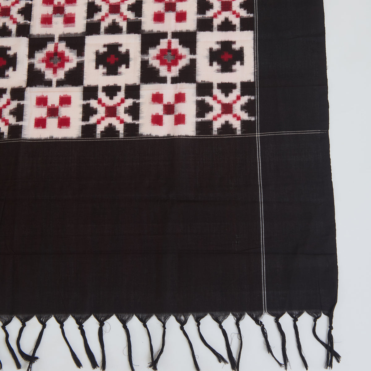 Charcoal Cotton Silk Ikat Patola Dupatta