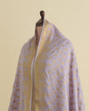 Lavender Chanderi Handloom Lucknowi Dupatta