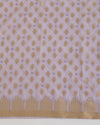 Lavender Chanderi Handloom Lucknowi Dupatta
