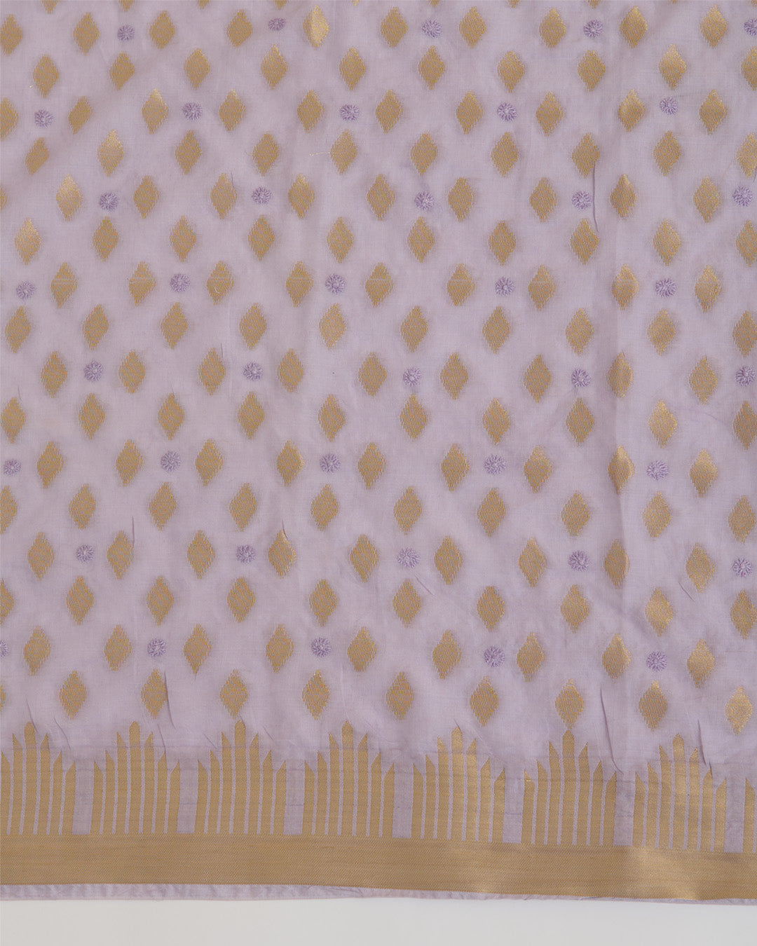 Lavender Chanderi Handloom Lucknowi Dupatta