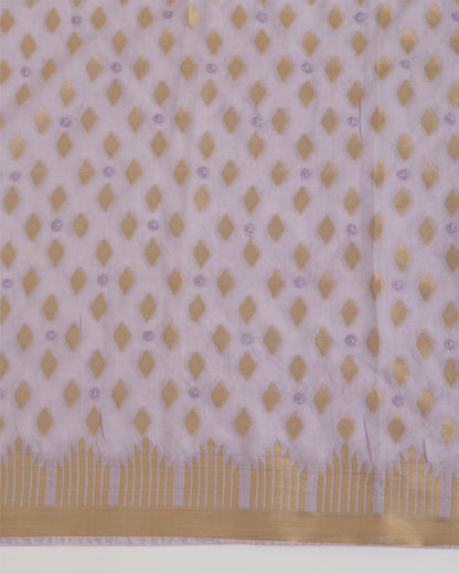 Chanderi Handloom Lucknowi Dupatta Lavender