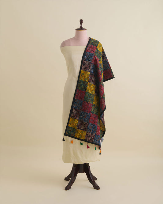 Multi Cotton Ajrak Patch Stole Dupatta