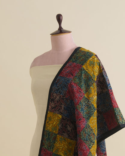 Multi Cotton Ajrak Patch Stole Dupatta