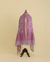 Lilac Grey Chanderi Shimmer Tanchoi Dupatta