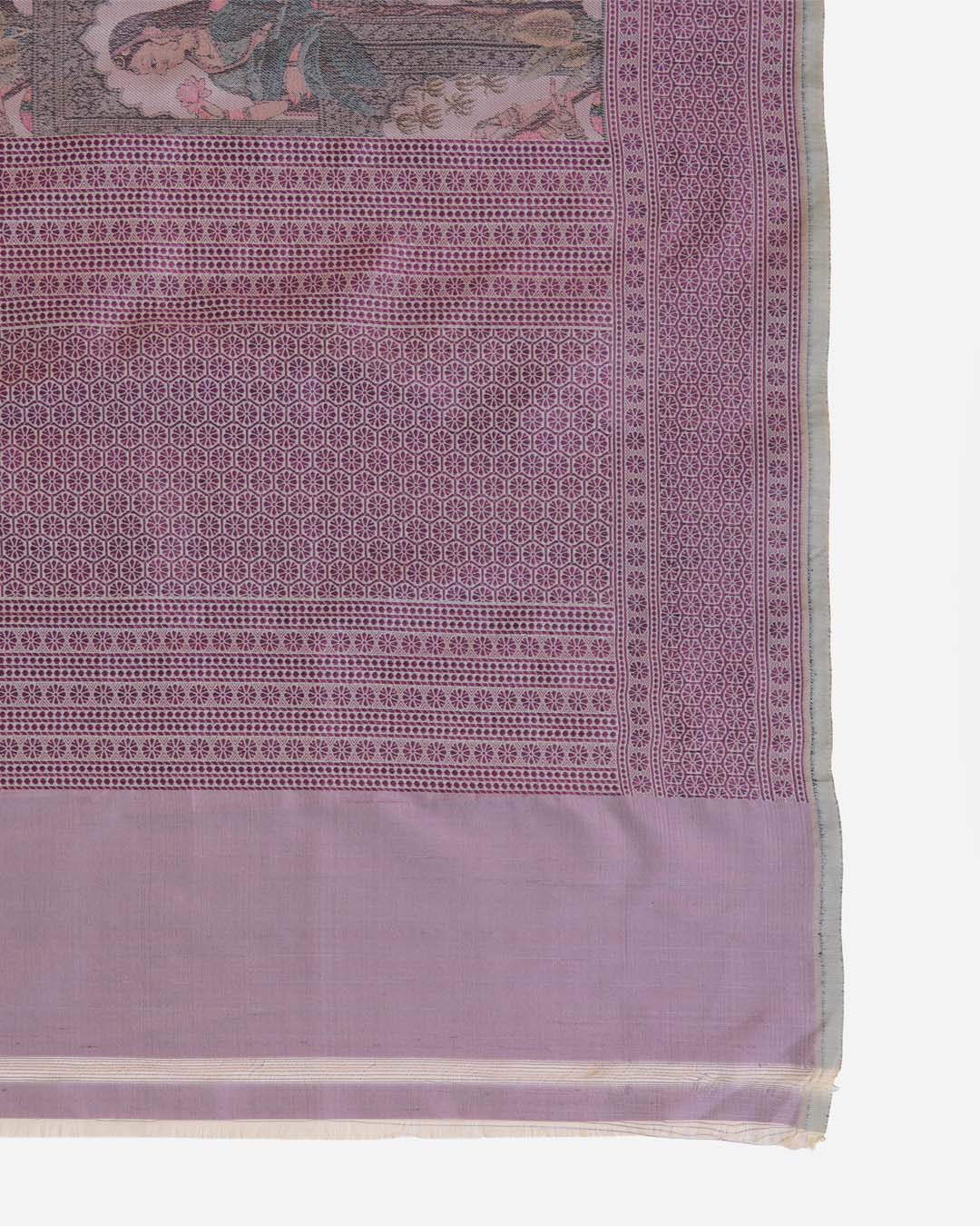 Misty Lilac Grey Chanderi Shimmer Tanchoi Dupatta