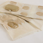 Natural Chanderi Crush Gold Polka Pallu Dupatta
