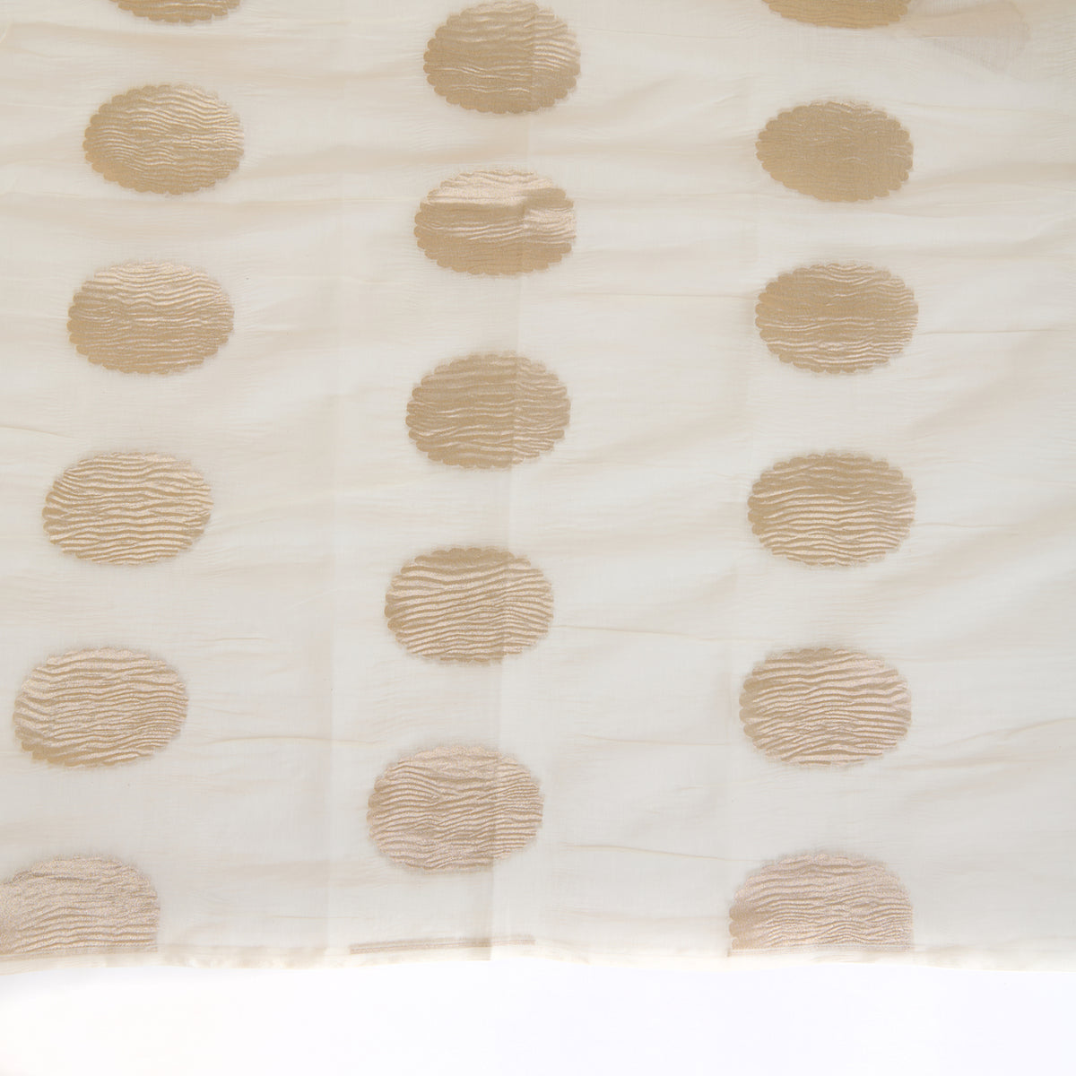 Natural Chanderi Crush Gold Polka Pallu Dupatta