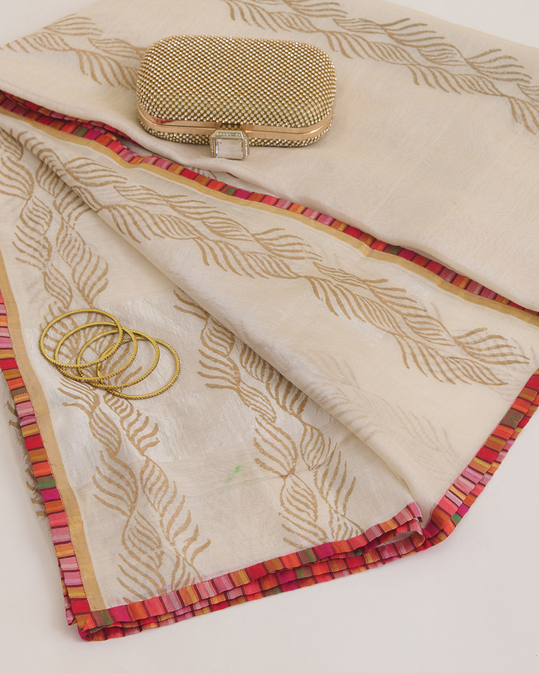 Offwhite Chanderi Foil Print Dupatta