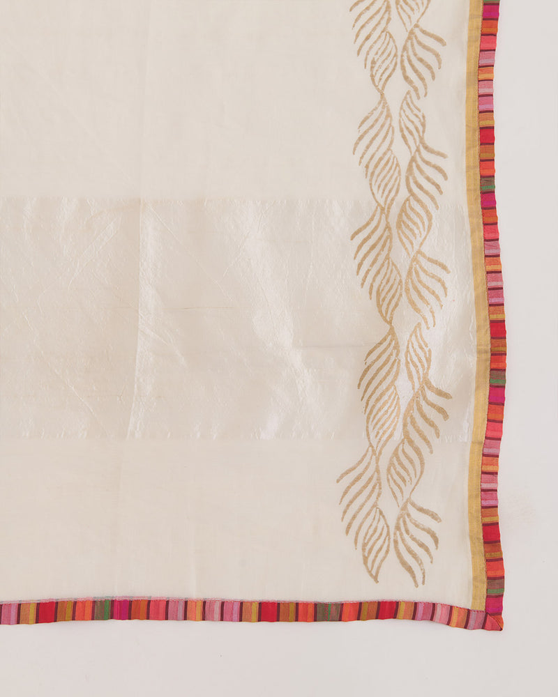 Offwhite Chanderi Foil Print Dupatta