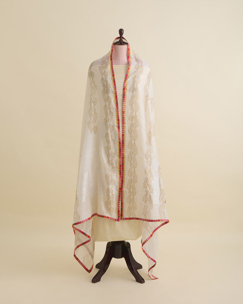 Offwhite Chanderi Foil Print Dupatta