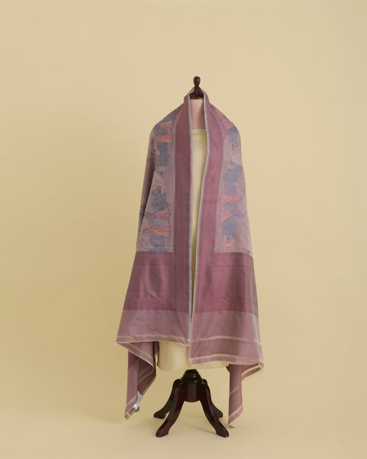 Onion Pink Chanderi Shimmer Tanchoi Dupatta