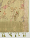 Pista Green Chanderi Kalamkari Printed Woven Dupatta
