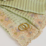 Pista Green Chanderi Tissue Stripes Resham Embroidery Pallu Border Dupatta