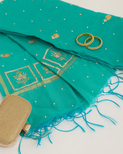 Rama  Chanderi Gota Work Dupatta