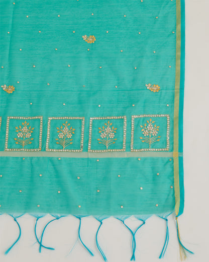 Rama  Chanderi Gota Work Dupatta