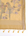 Yellow Chanderi Tissue Kalamkari Digital Printed Dupatta