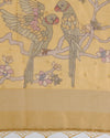 Yellow Chanderi Tissue Kalamkari Digital Printed Dupatta