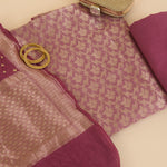 Dusty Purple Chanderi Brocade Jaal Suit with Bandhej Dupatta