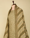 Dusty Green Chanderi Woven Suit Set with Rangkath Dupatta