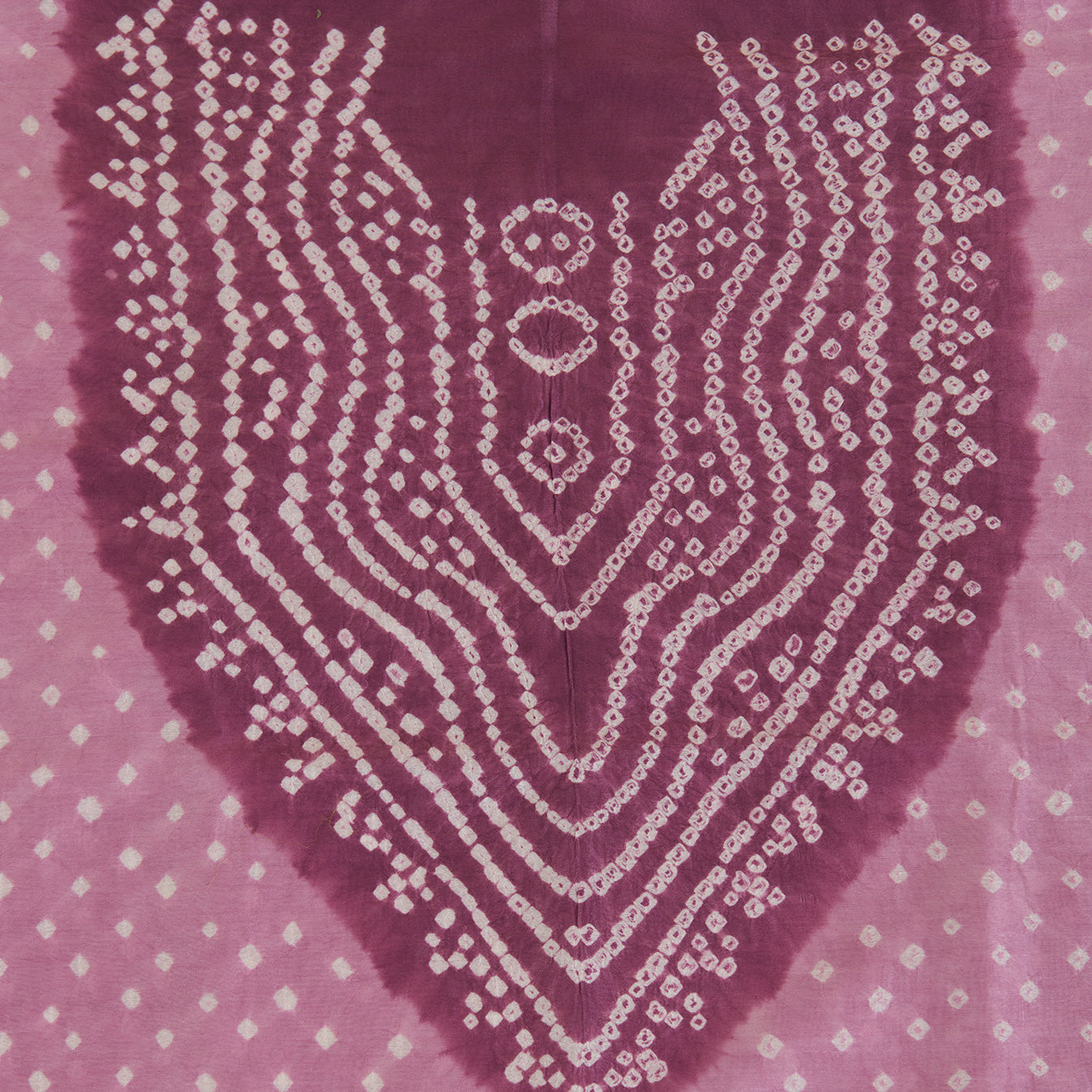 Dusty Mauve Chanderi Bandhej Suit with Woven Border Dupatta