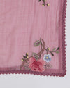 Dusty Pink Mal Chanderi Kurta with Embroidery and Matching Dupatta
