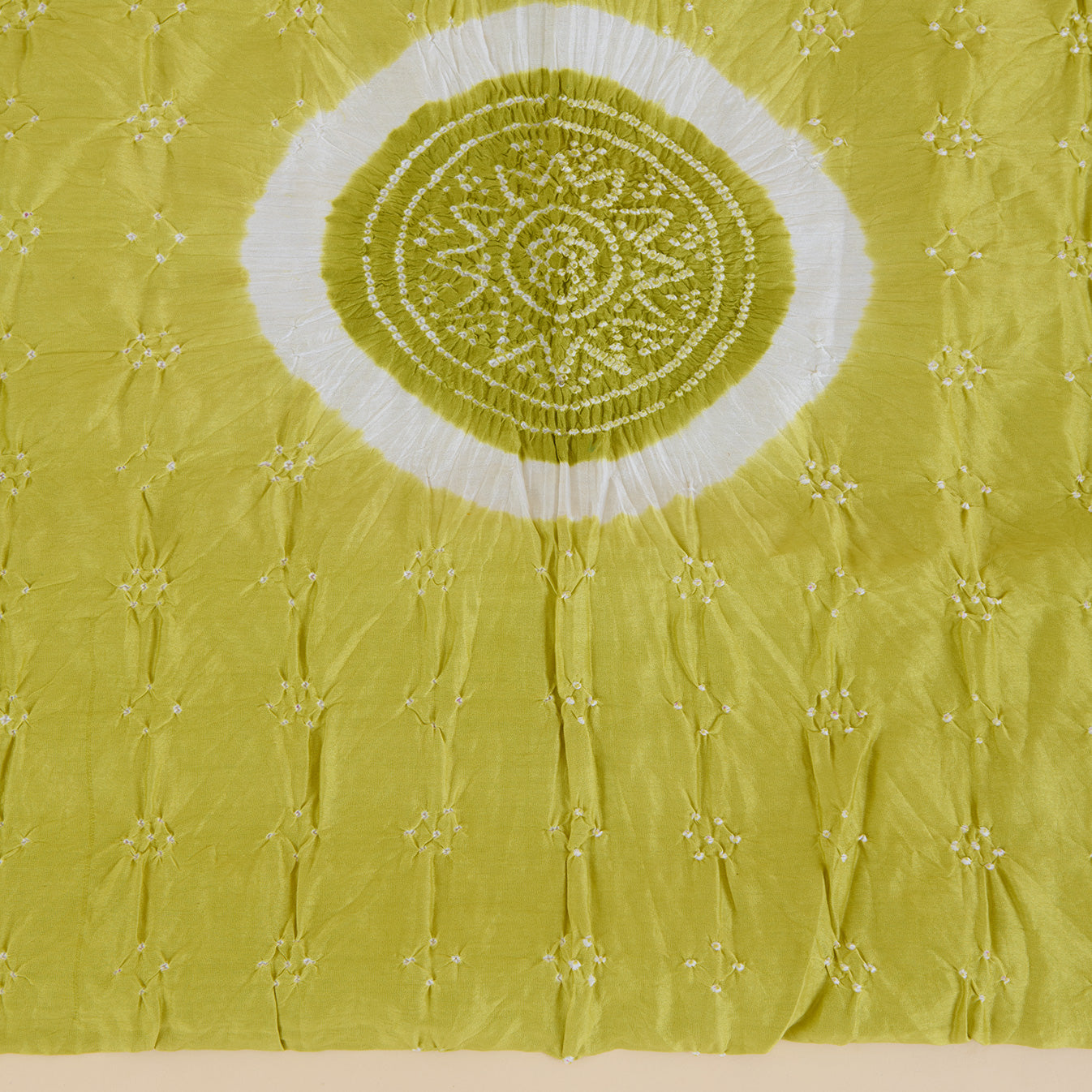 Lime Green Chanderi Bandhej Kurta Set with Dupatta