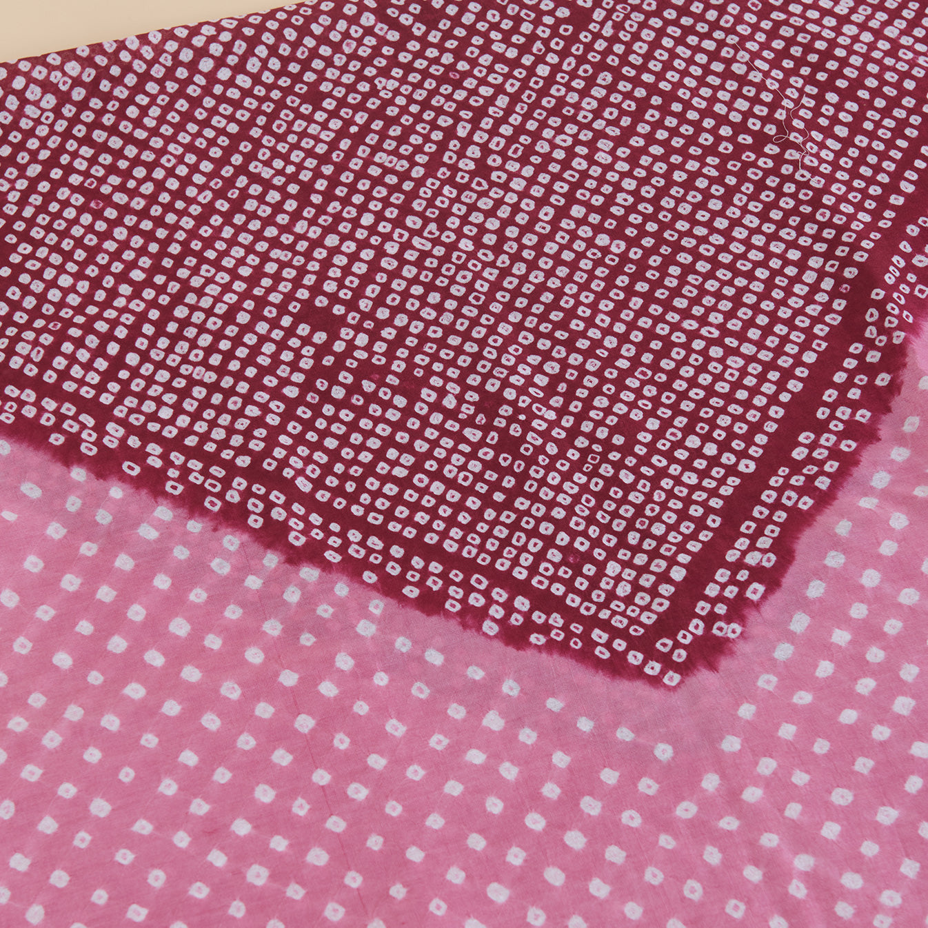 Maroon Pink Chanderi Bandhej Kurta