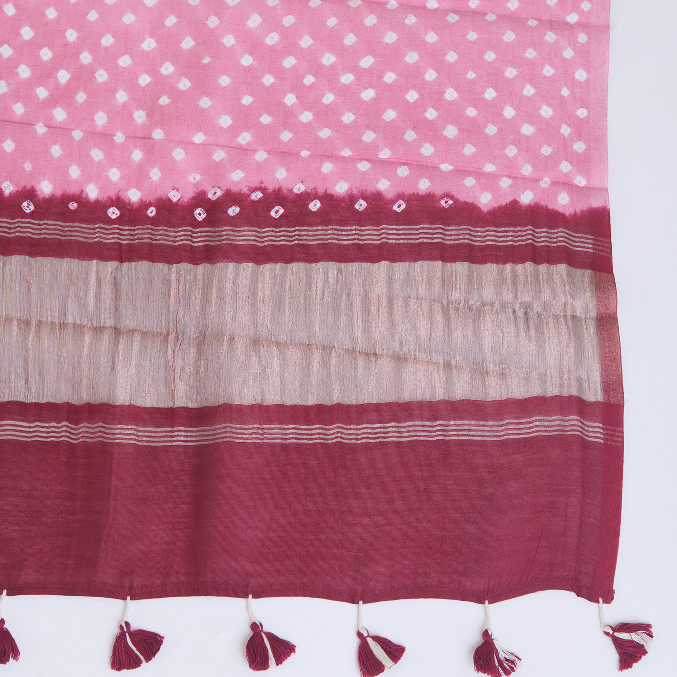 Maroon Pink Chanderi Bandhej Kurta