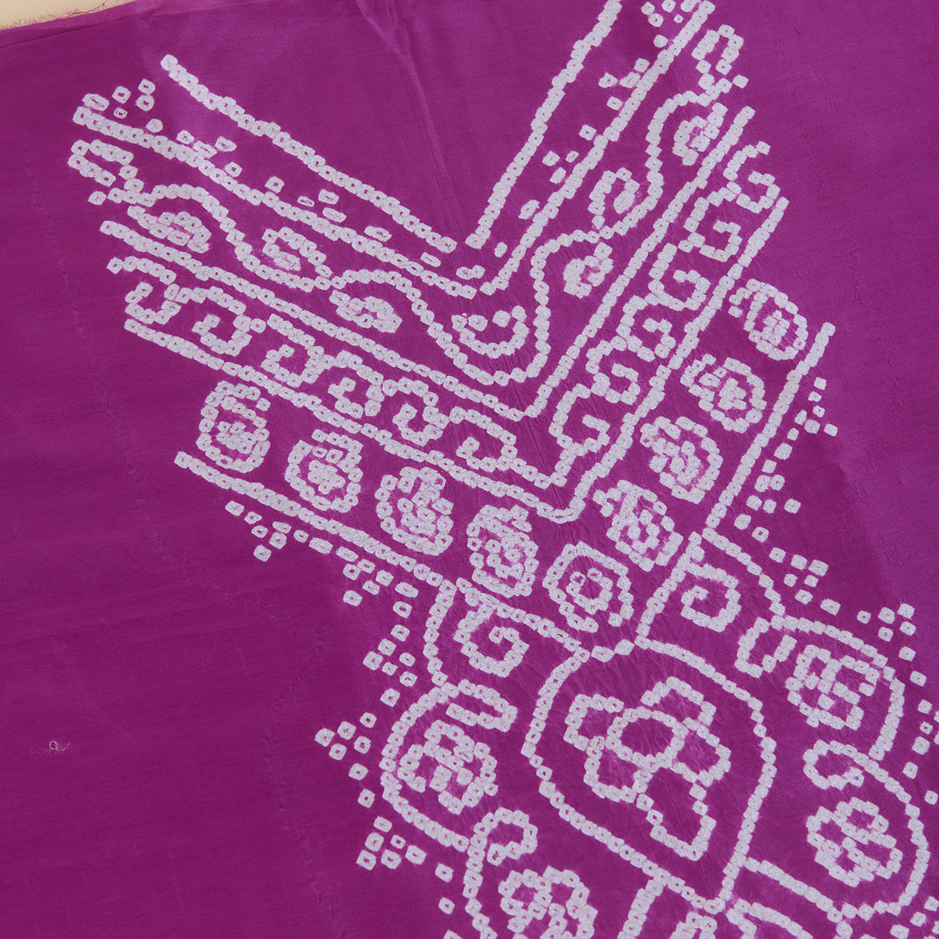 Magenta Pink Chanderi Bandhej Kurta with Woven Pallu Dupatta