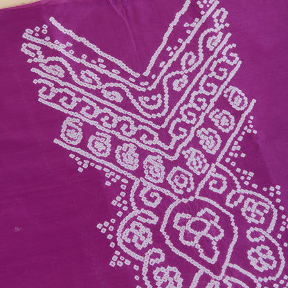 Magenta Pink Chanderi Bandhej Kurta with Woven Pallu Dupatta