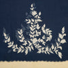 Navy Blue Chanderi Kurta Set With Applique Work