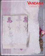 White Onion Pink Chanderi Block Printed Suit with Embroidery Dupatta & Cotton Bottom