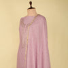 Lilac Chanderi Badla Neck Jaal Suit with Badla Dupatta