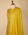 Mustard Chanderi Suit with Badla Work and Dupatta