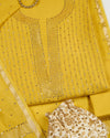 Mustard Chanderi Suit with Badla Work and Dupatta