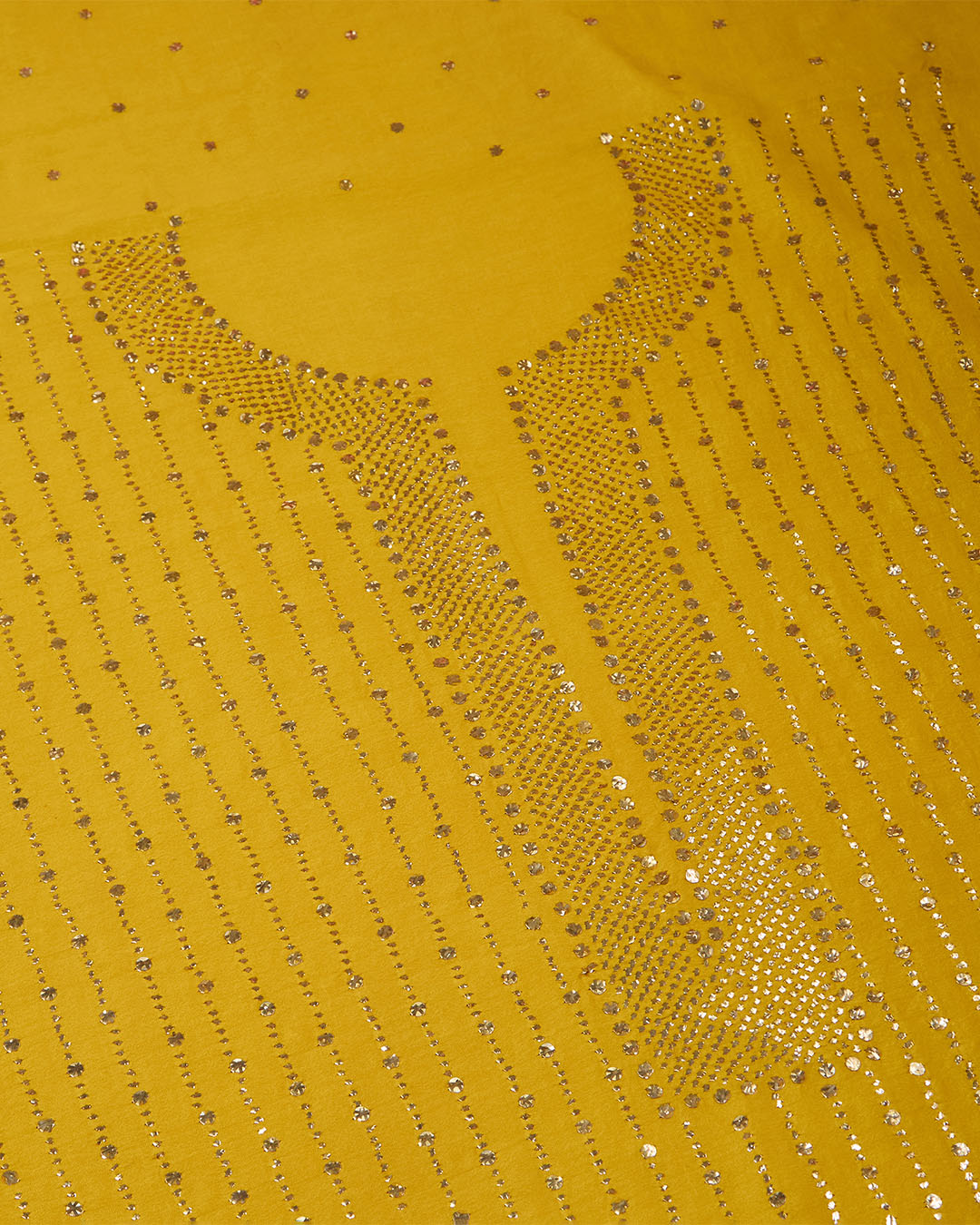 Mustard Chanderi Suit with Badla Work and Dupatta