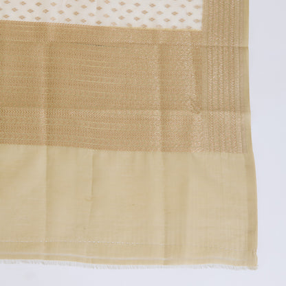 Off White & Mehendi Green Chanderi Woven Jaal Kurta Set